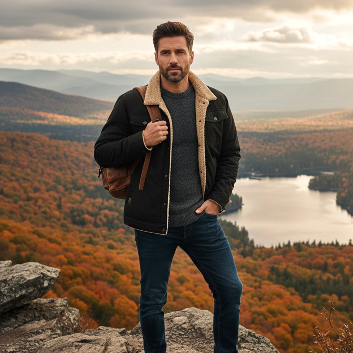 Beckett | Men's Fleece-Lined Winter Coat, Warm Outdoor Coat | Animated Apparel