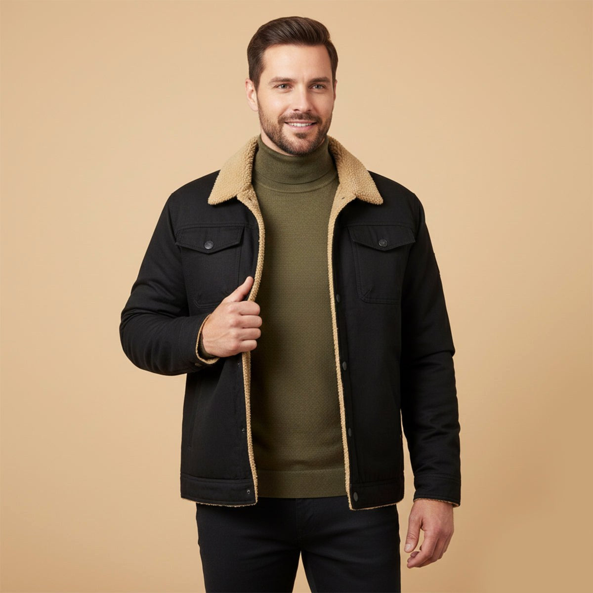 Beckett | Men's Fleece-Lined Winter Coat, Warm Outdoor Coat | Animated Apparel