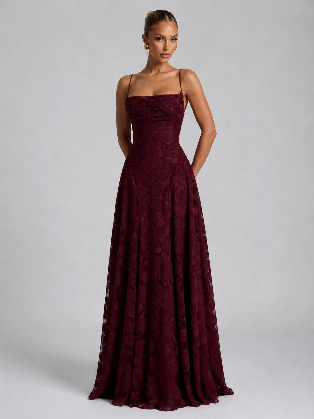 Bella | Women's Floral Maxi Dress, Sculpted Silhouette Evening Dress | Animated Apparel