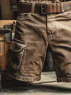 Benedict | Men's Vintage Cargo Shorts, Relaxed-Fit Utility Shorts | Animated Apparel