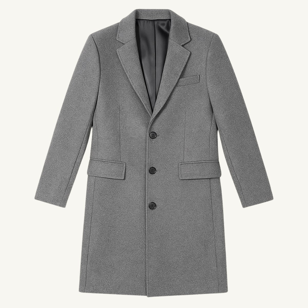 Bennett | Men's Single-Breasted Wool Blend Overcoat, Tailored Autumn Coat | Animated Apparel