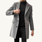 Bennett | Men's Single-Breasted Wool Blend Overcoat, Tailored Autumn Coat | Animated Apparel