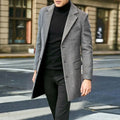 Bennett | Men's Single-Breasted Wool Blend Overcoat, Tailored Autumn Coat | Animated Apparel