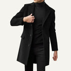 Bennett | Men's Single-Breasted Wool Blend Overcoat, Tailored Autumn Coat | Animated Apparel
