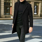 Bennett | Men's Single-Breasted Wool Blend Overcoat, Tailored Autumn Coat | Animated Apparel