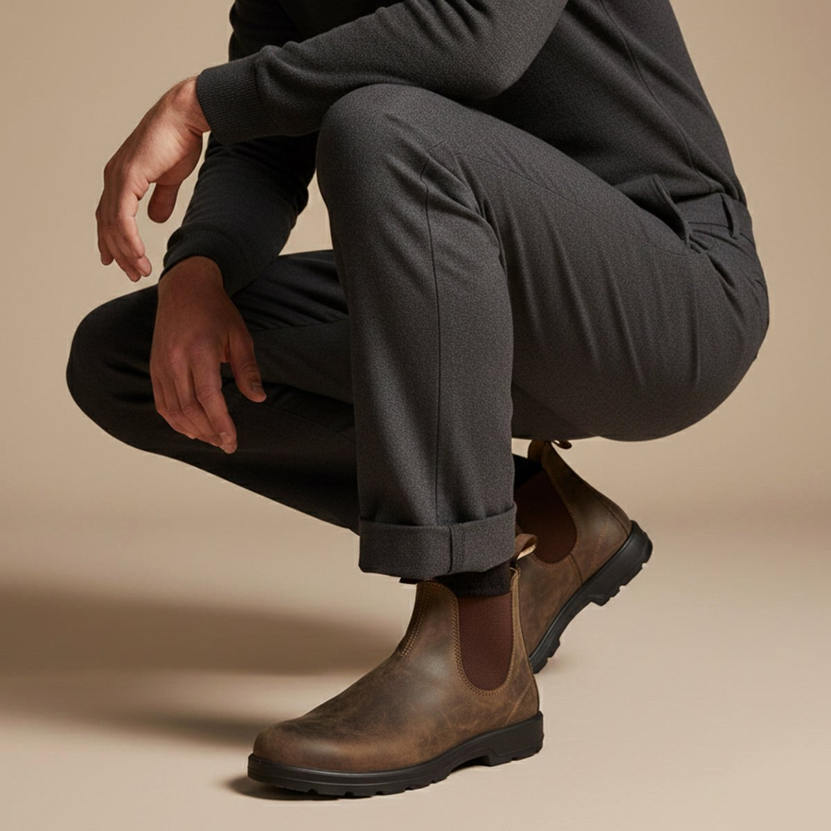 Blake | Men's Leather Chelsea Boots, Slip-On Ankle Boots | Animated Apparel | Black