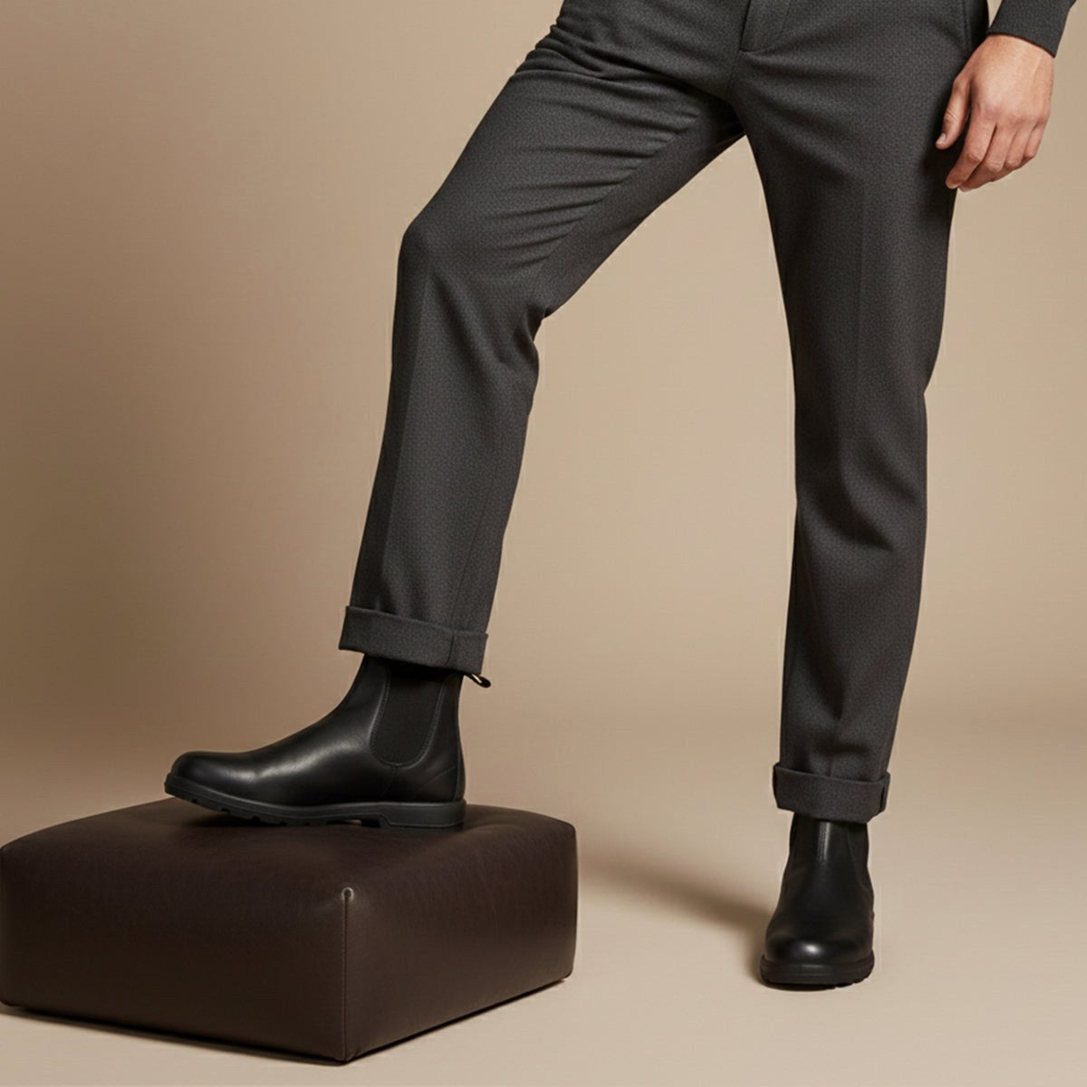 Blake | Men's Leather Chelsea Boots, Slip-On Ankle Boots | Animated Apparel