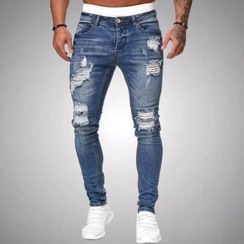Blake | Men's Skinny Ripped Jeans, Distressed Mid-Rise Jeans | Animated Apparel