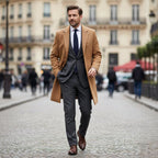Brandon | Men's Classic Wool Overcoat, Tailored Autumn Coat | Animated Apparel