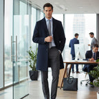 Brandon | Men's Classic Wool Overcoat, Tailored Autumn Coat | Animated Apparel