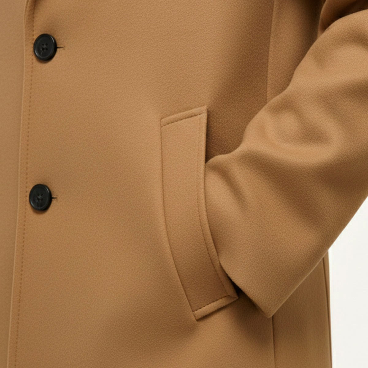 Brandon | Men's Classic Wool Overcoat, Tailored Autumn Coat | Animated Apparel | Black