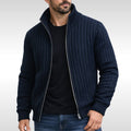 Brandon | Men's Zip Cardigan, Refined Knit Layer | Animated Apparel | Black