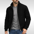 Brandon | Men's Zip Cardigan, Refined Knit Layer | Animated Apparel | Grey