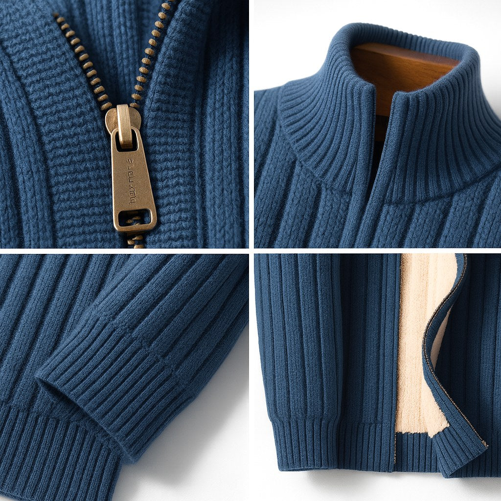 Brandon | Men's Zip Cardigan, Refined Knit Layer | Animated Apparel