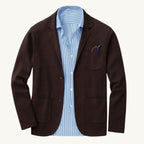 Brett | Men's Oxford Cotton Blazer, Smart Summer Jacket | Animated Apparel | Black