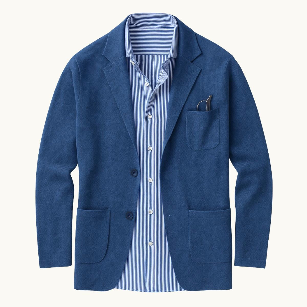 Brett | Men's Oxford Cotton Blazer, Smart Summer Jacket | Animated Apparel
