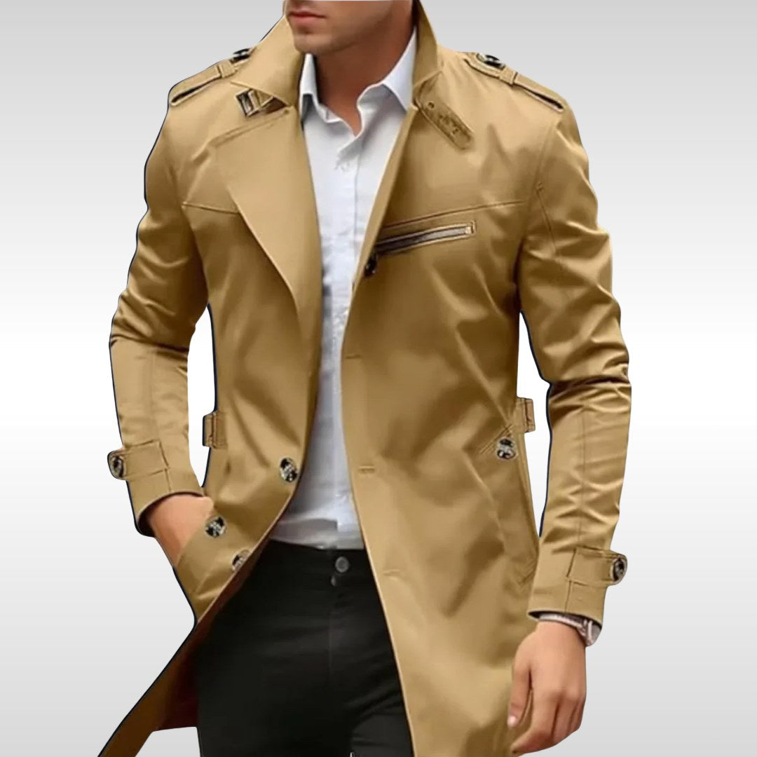 Brett | Women's Classic Trench Coat, Tailored Autumn Coat | Animated Apparel | Brown
