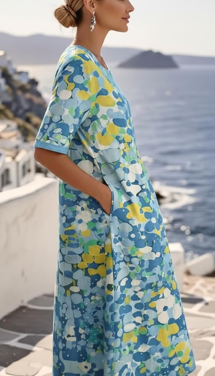 Brielle | Women's Abstract Floral Print Midi Dress - image 3