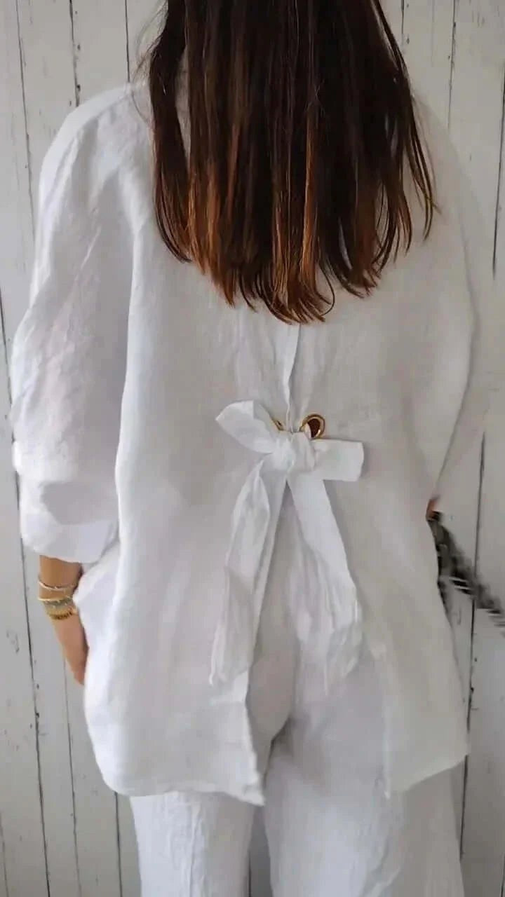 Brielle | Women's Linen Long Sleeve Blouse - image 10