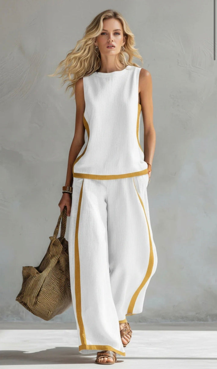 Brielle | Women's Modern Graphic Two-Piece Set - Verde