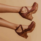 Brielle | Women's Orthopedic Leather Wedge Sandals - Brown