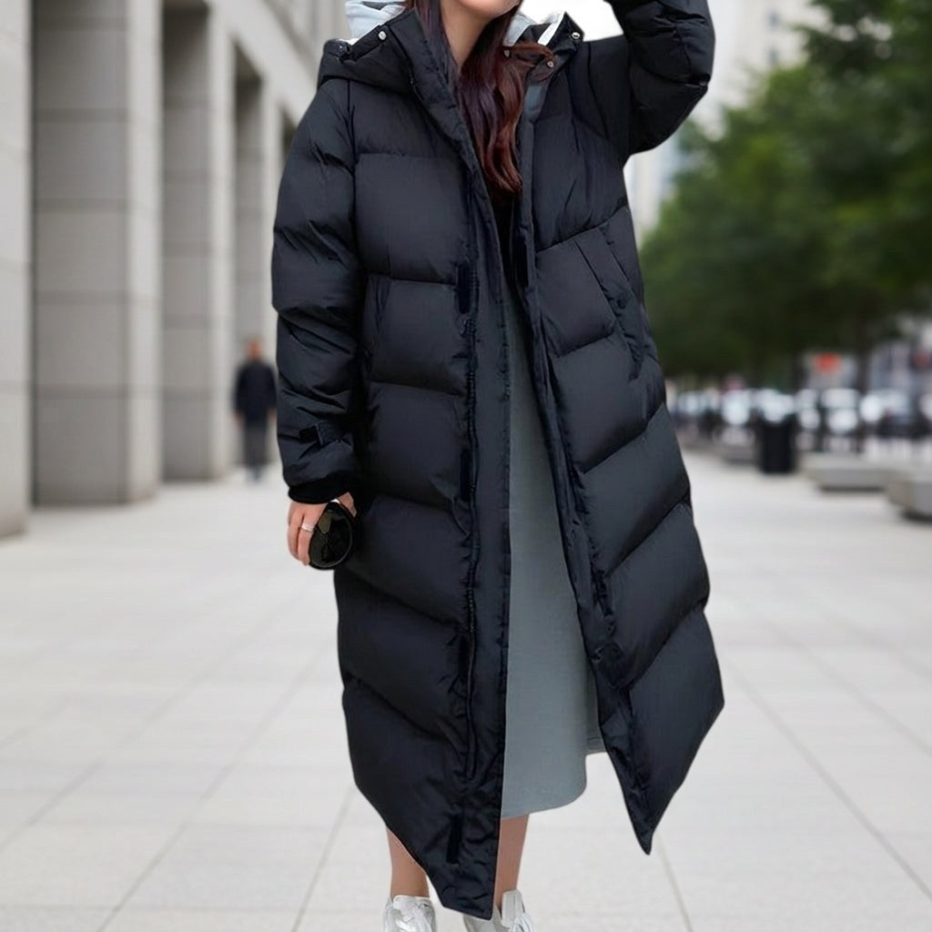 Brigitte | Women's Waterproof Quilted Parka Jacket, Long Hooded Winter Coat | Animated Apparel