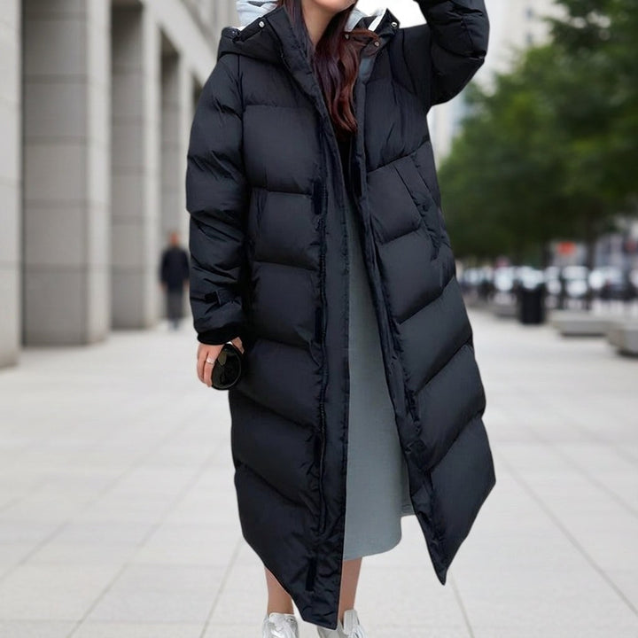 Brigitte | Women's Waterproof Quilted Parka Jacket, Long Hooded Winter Coat | Animated Apparel