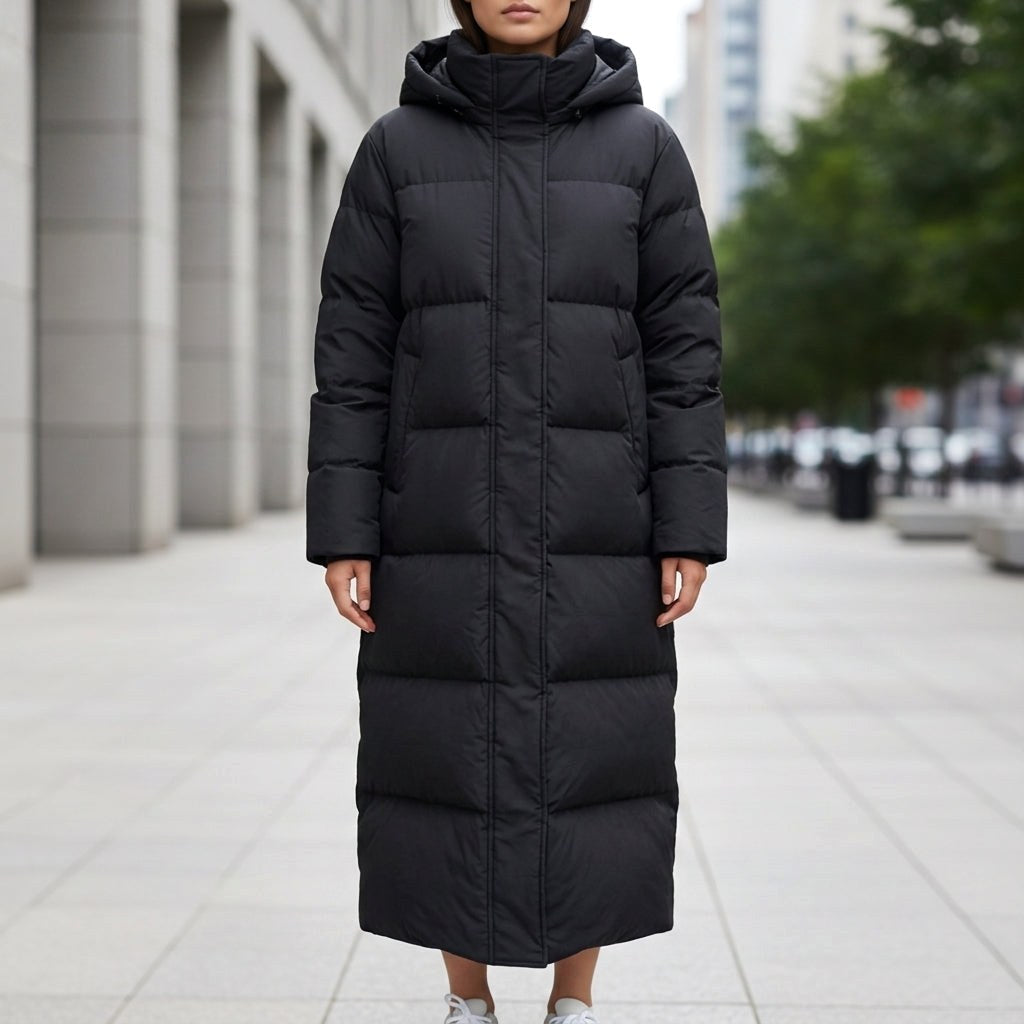 Brigitte | Women's Waterproof Quilted Parka Jacket, Long Hooded Winter Coat | Animated Apparel