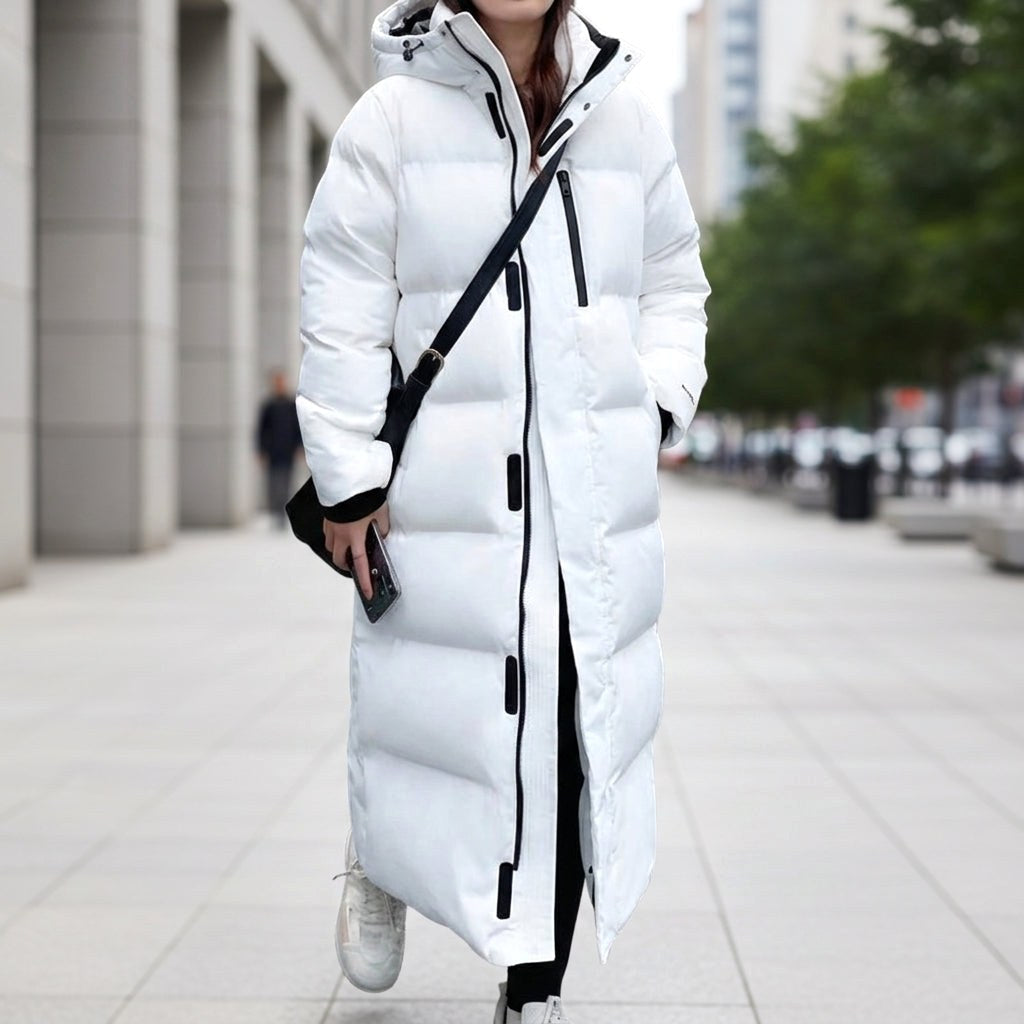 Brigitte | Women's Waterproof Quilted Parka Jacket, Long Hooded Winter Coat | Animated Apparel