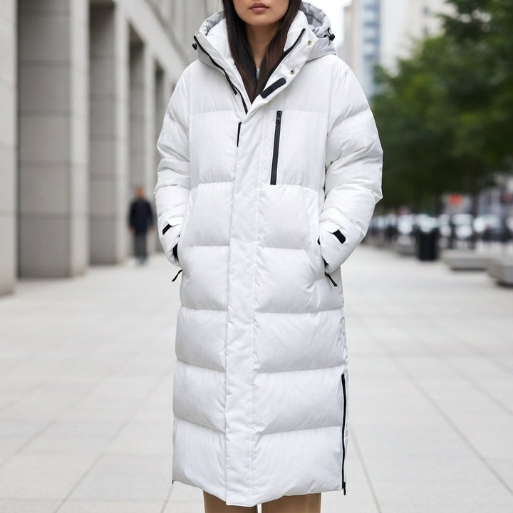 Brigitte | Women's Waterproof Quilted Parka Jacket, Long Hooded Winter Coat | Animated Apparel