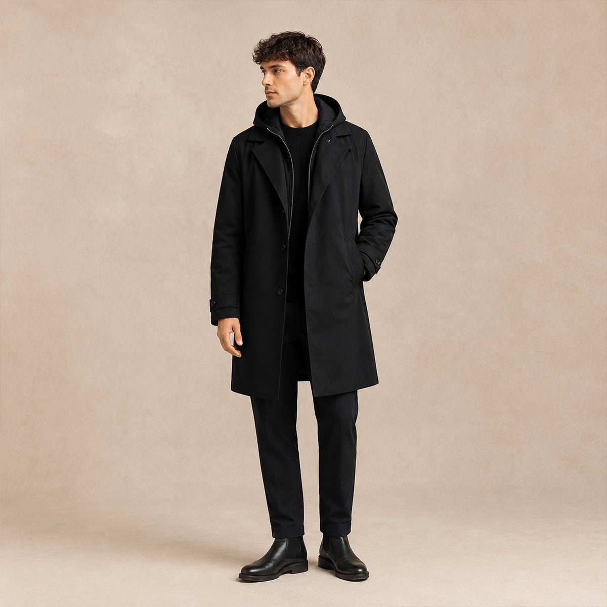 Brody | Men's Waterproof Hooded Parka, Long Rain Coat | Animated Apparel