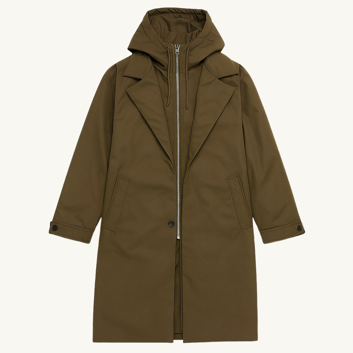 Brody | Men's Waterproof Hooded Parka, Long Rain Coat | Animated Apparel