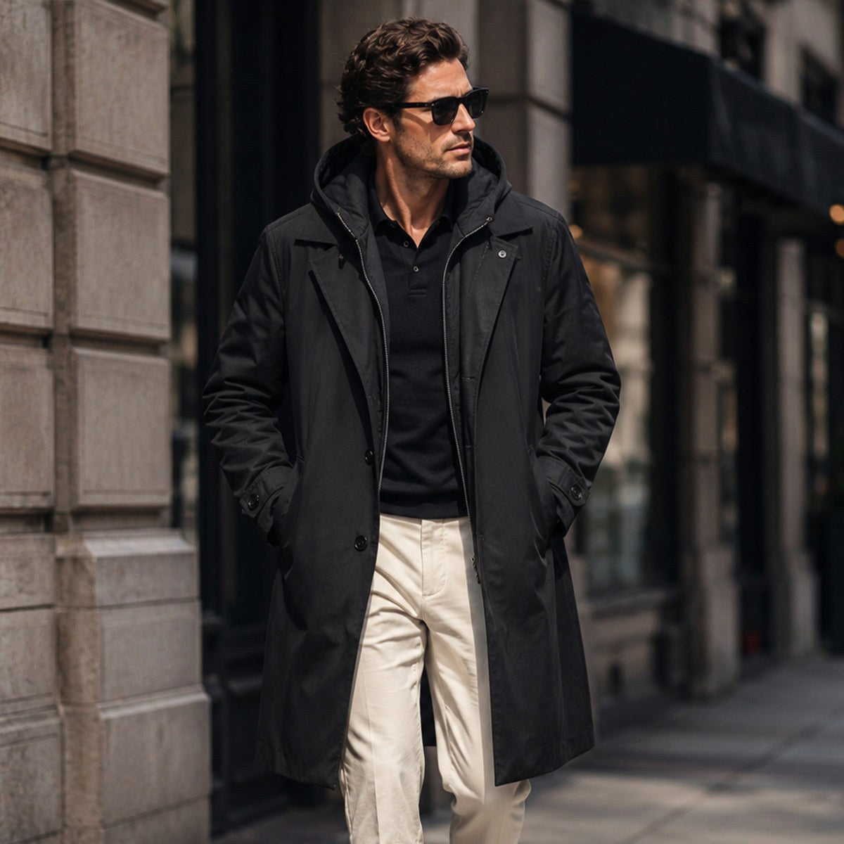 Brody | Men's Waterproof Hooded Parka, Long Rain Coat | Animated Apparel