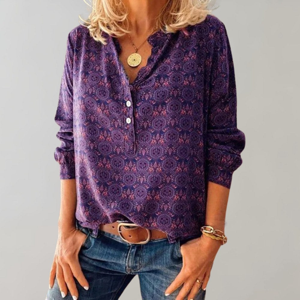 Brooke | Women's Boho Print Casual Blouse - image 2
