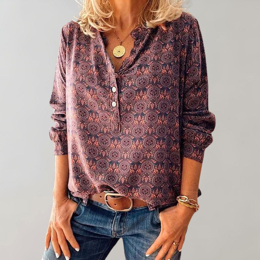 Brooke | Women's Boho Print Casual Blouse - image 3