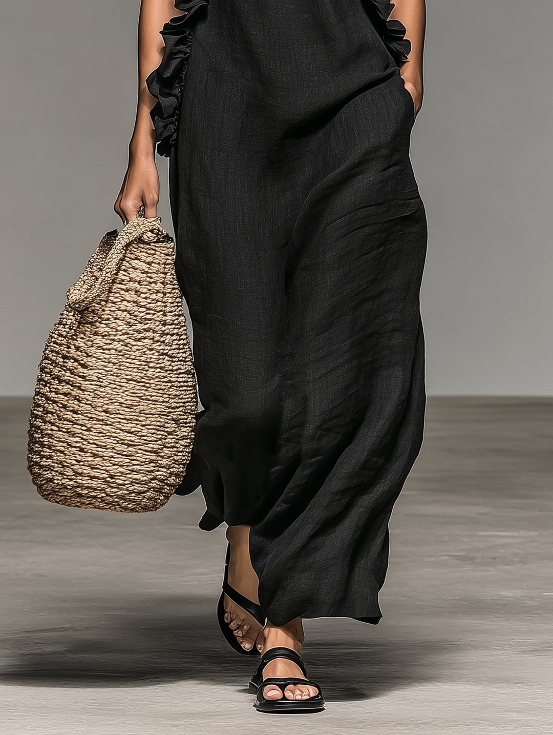 Brooke | Women's Linen-Blend Sleeveless Maxi Dress - image 7