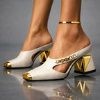 Brooke | Women's Metallic Block Heel Sandals - image 4