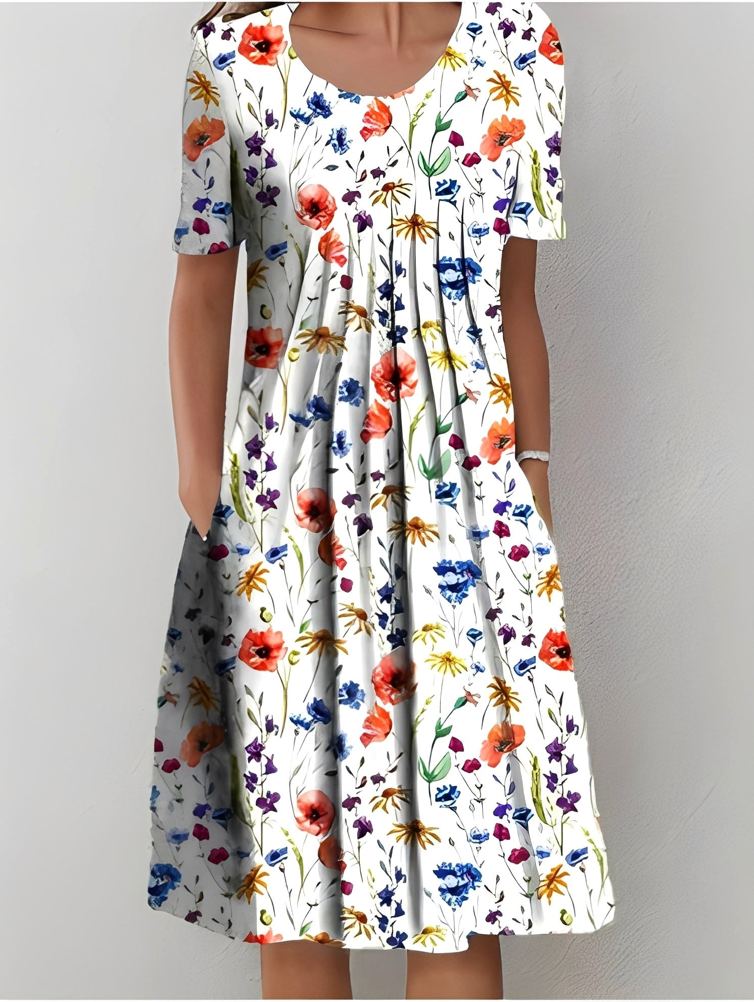 Brooke | Women's Printed Casual Midi Dress - image 5