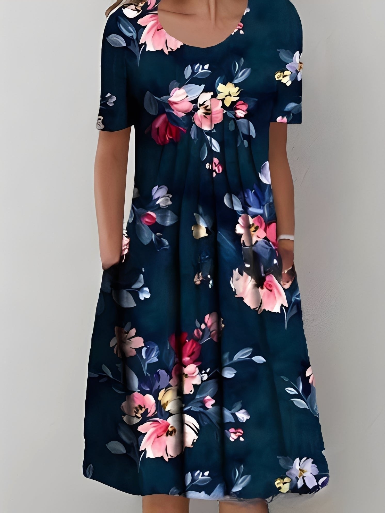 Brooke | Women's Printed Casual Midi Dress - image 7