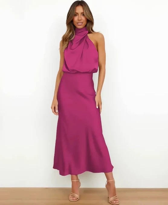Brooke | Women's Sleeveless High-Neck Midi Dress - image 18