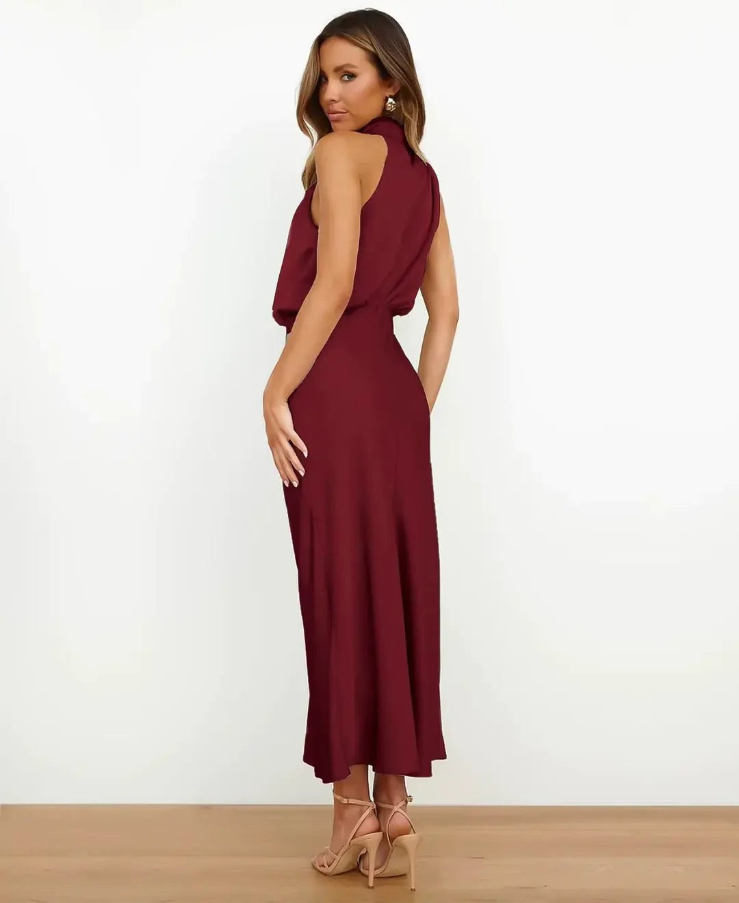 Brooke | Women's Sleeveless High-Neck Midi Dress - image 22