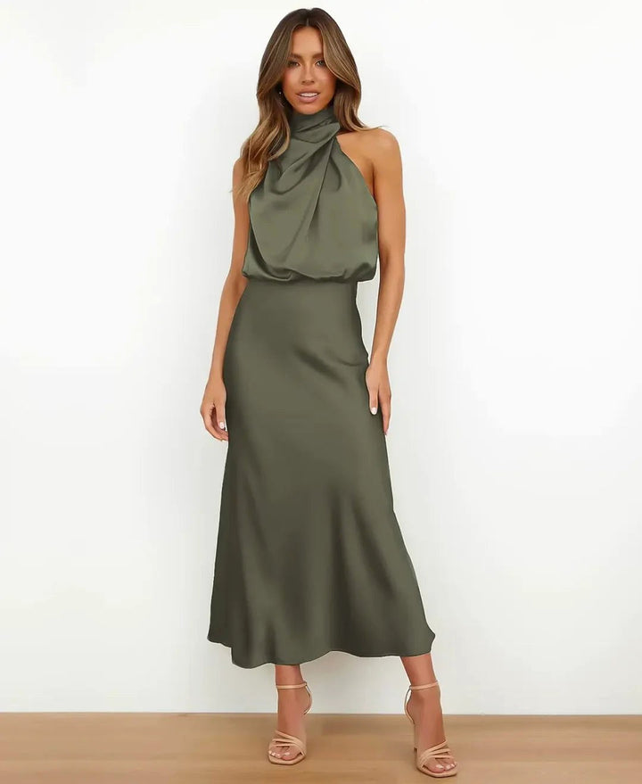 Brooke | Women's Sleeveless High-Neck Midi Dress - image 26
