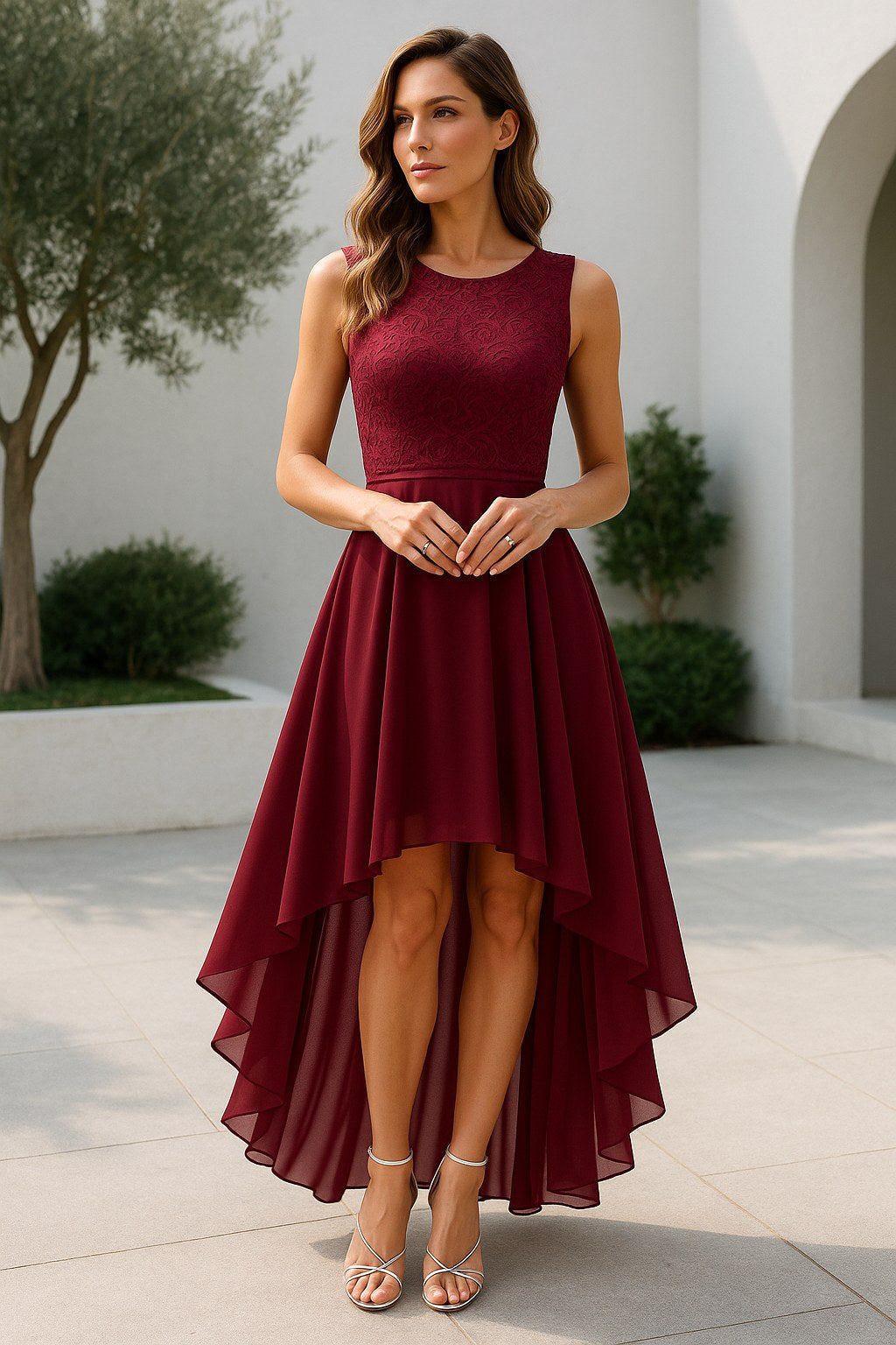 Brooke | Women's Sleeveless Midi Dress with Flowing Skirt - image 1