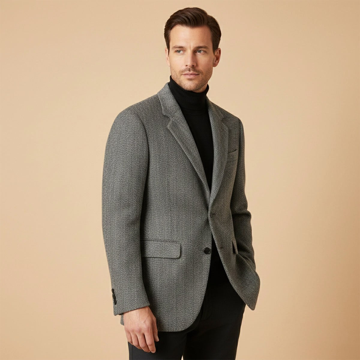 Bryce | Men's Classic Herringbone Tweed Blazer, Tailored Smart Jacket | Animated Apparel
