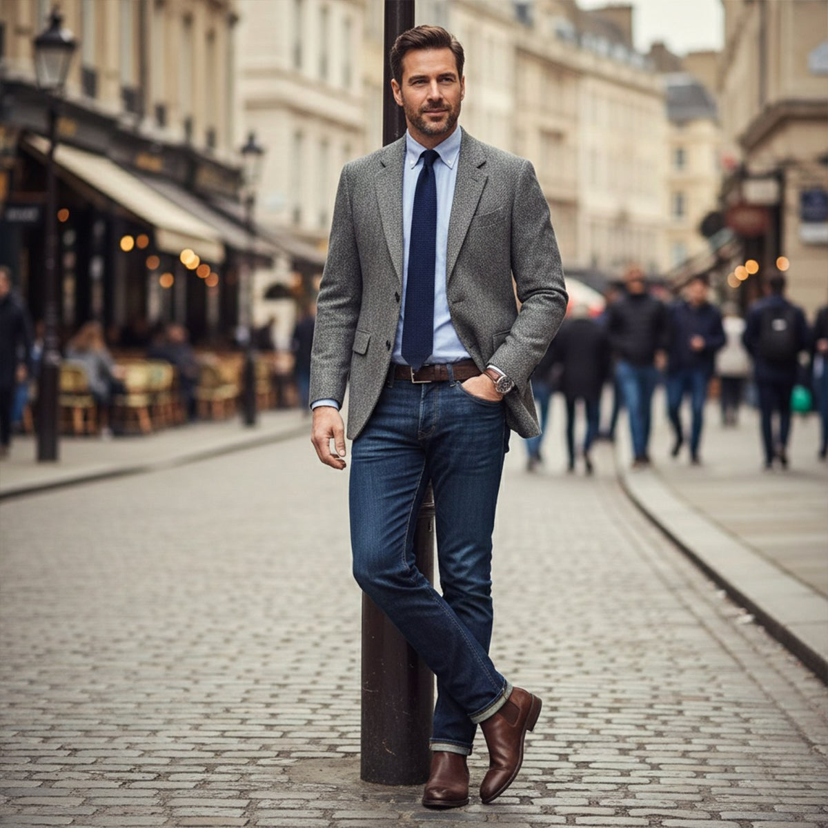 Bryce | Men's Classic Herringbone Tweed Blazer, Tailored Smart Jacket | Animated Apparel