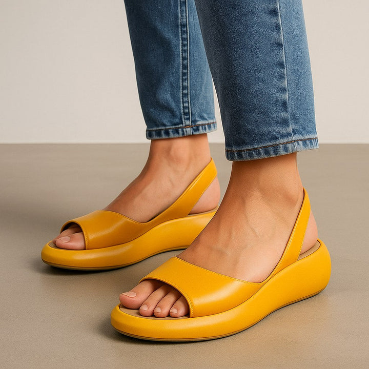 Brynn | Women's Orthopedic Platform Slingback Sandals - Yellow