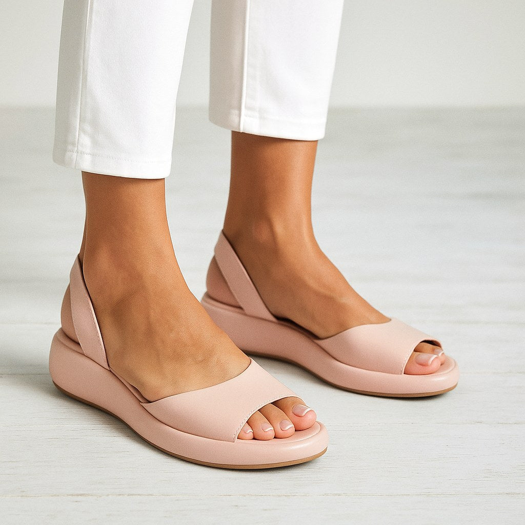 Brynn | Women's Orthopedic Platform Slingback Sandals - Light Pink