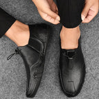 Caleb | Men's Slip-On Shoes with Elastic Side Panels, Casual Slip-On Shoes | Animated Apparel | Black
