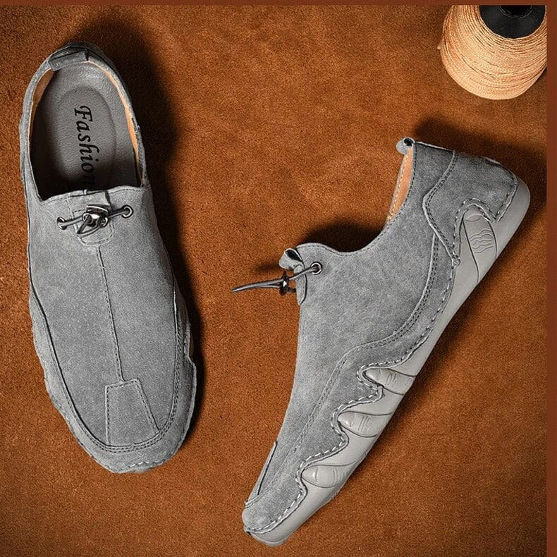 Caleb | Men's Slip-On Shoes with Elastic Side Panels, Casual Slip-On Shoes | Animated Apparel | Gray