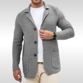 Caleb | Men's Textured Knit Cardigan, Relaxed-Fit Everyday Cardigan | Animated Apparel | Grey